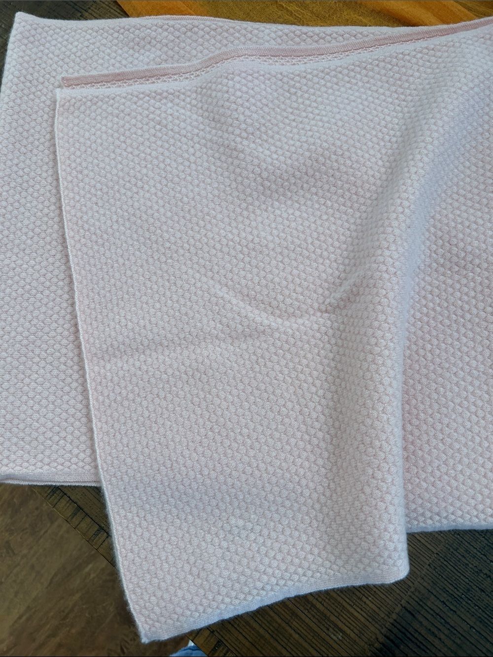 Oats Cashmere Light Pink Knit Throw